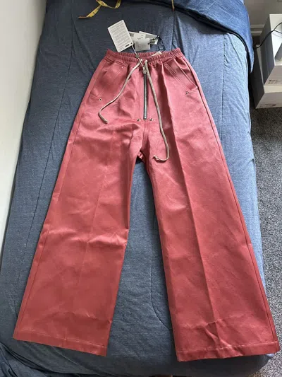 Pre-owned Rick Owens Fw22 Silk Blend Geth Bela Trousers Carnelian Red