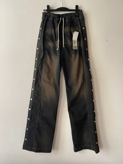 Pre-owned Rick Owens Fw23 Drkshdw Mud Denim Pusher Pants In Black