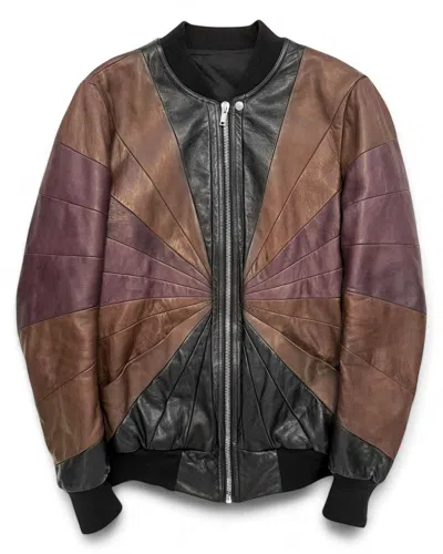 Pre-owned Rick Owens Fw23 Luxor Radiance Lamb Leather Bomber In Brown