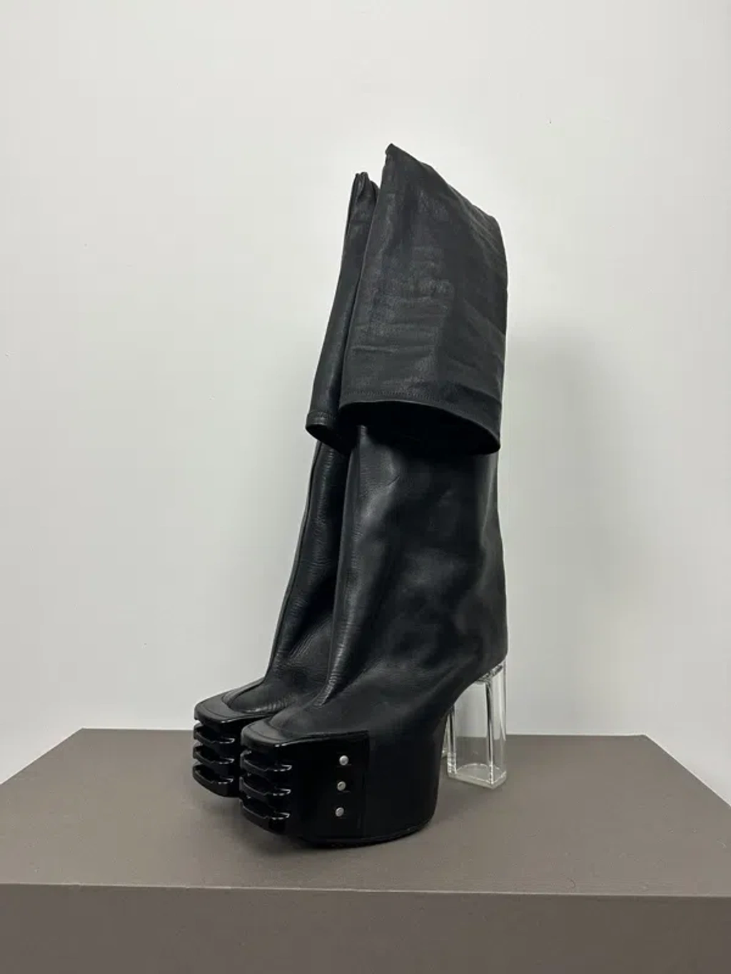 Rick Owens GRILLED KISS ブーツ 43 Pre-owned Rick Owens Fw23 'luxor' Thighhigh Flared Grill Kiss