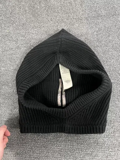 Pre-owned Rick Owens Fw23 Strobe Black Baraffa Wool Knitted Cold Hat Fake Hat Pocket