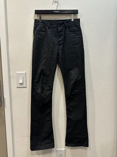 Pre-owned Rick Owens Fw24 Jim Cut Raw Denim Bootcut Jeans 29 In Black