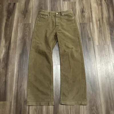 Pre-owned Rick Owens Fw24 Porterville Corduroy Geth Cut Jeans - Bean - 30 In Brown