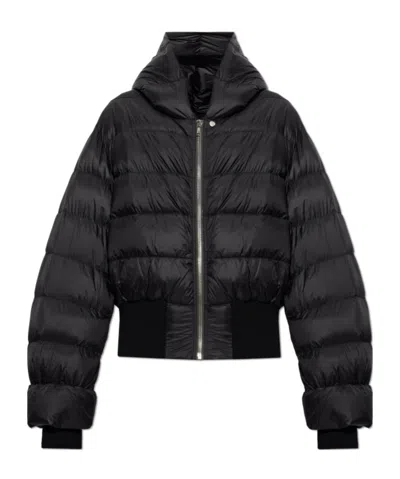 Rick Owens Fw26 Tower Hooded Jkt In Black Light Nylon