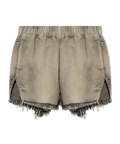 Rick Owens Fw26 Tower Runway Shorts In Mineral 13oz Mineral Wash Denim In Neutral