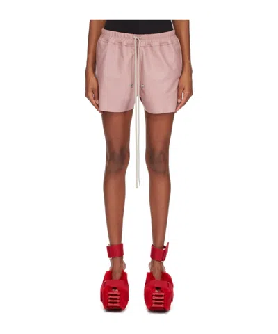 Rick Owens Gabe Boxer Drawstring Shorts In Brown