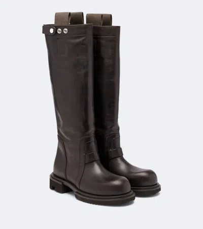 Rick Owens Gabe Leather Knee-high Boots In Brown