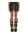 Rick Owens Black Hollywood Boxers Leather Shorts In Black