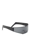 Rick Owens Futuristic Sunglasses With Continuous Dark Tinted Lens In Black