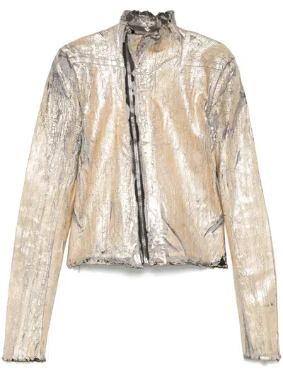 RICK OWENS RICK OWENS GARY CRACKED-EFFECT JACKET
