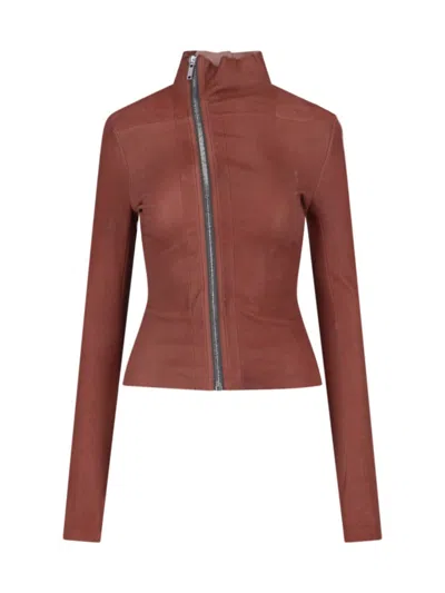 Rick Owens Gary Cropped Biker Jacket - Red