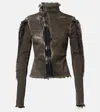 Rick Owens Gary Distressed Denim Jacket In Multi