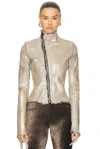 Rick Owens Gary Coated Leather-blend Biker Jacket In Gold