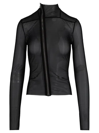 Rick Owens Gary Slim-fit Asymmetric-zip Jacket In Black