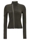 Rick Owens Tailored Jacket With High Collar And Long Sleeves In Blue
