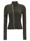 Rick Owens Tailored Jacket With High Collar And Long Sleeves In Blue