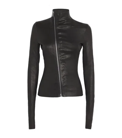 Rick Owens Gary Lamb Leather Jacket In Black