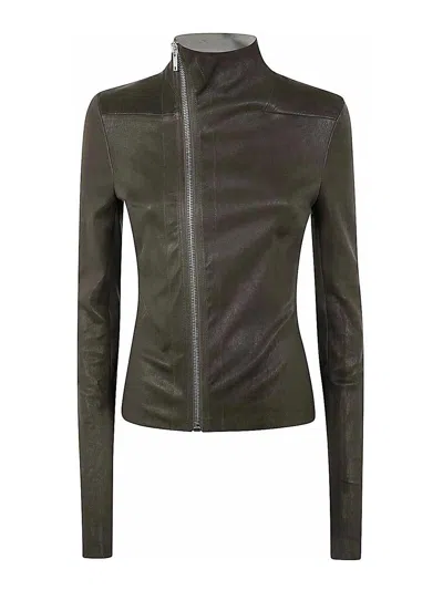 RICK OWENS CHAQUETA DE CUERO - MARRÓN