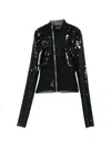 Rick Owens Gary Sequin Mesh Jacket In Black