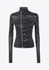 Rick Owens Gary Zip-up Leather Jacket In Multi