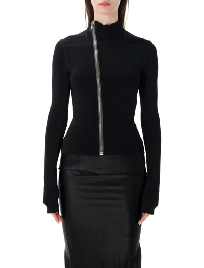 Rick Owens Tower Gary Jkt Asymmetrical-zip Jacket In Black