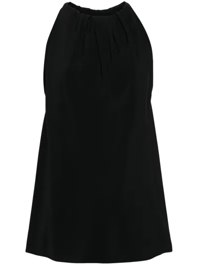 Rick Owens Sleeveless Georgette Blouse In Black