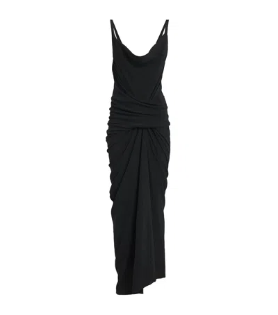 Rick Owens Gathered Maxi Dress In Black