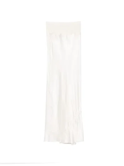 Rick Owens Gathered Midi Skirt In White