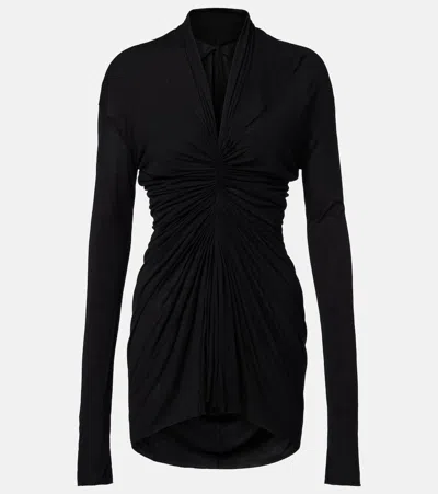 Rick Owens Gathered Minidress In Black