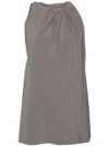 Rick Owens Gathered Neckline Beige Tank Top In Gray