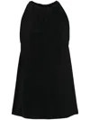 Rick Owens Gathered Neckline Tank Top With Relaxed Silhouette In Black