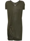 Rick Owens Gathered T-shirt In Green