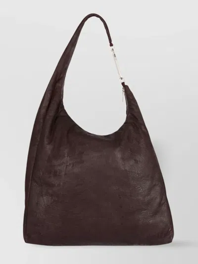 Rick Owens Gemini Bag Black Leather Shoulder Bag In Brown