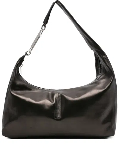 Rick Owens Gemini Leather Shoulder Bag In Black