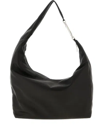 Rick Owens Gemini Leather Shoulder Bag In Black