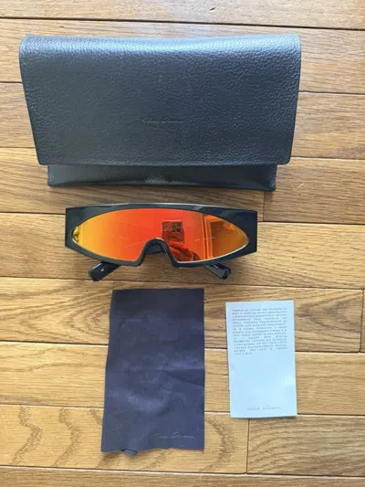 Pre-owned Rick Owens Gene Sunglasses Black Pink Color