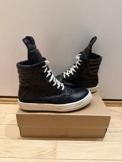 Pre-owned Rick Owens Geobasket Black Milk Size 43.5 Shoes