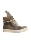 Rick Owens Geobasket Dust Dust Milk Leather Sneakers