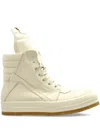Rick Owens Geobasket High-top Lace-up Sneakers In White