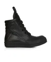 RICK OWENS GEOBASKET HIGH-TOP LEATHER SNEAKERS