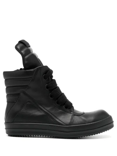 Rick Owens Geobasket High-top Sneakers In Black