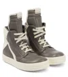 Rick Owens Geobasket High-top Sneakers In Dust/milk/milk