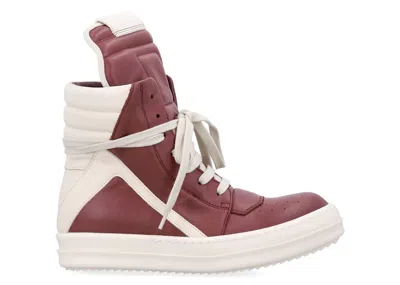 Pre-owned Rick Owens Geobasket High (women's) Sneakers In Rosewood In Brown
