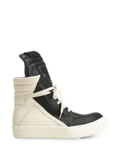Rick Owens High-top Suede Geobasket Sneakers In Black
