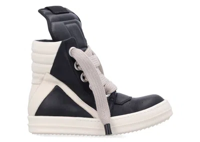 Pre-owned Rick Owens Geobasket Jumbo Lace High (women's) Sneakers In Black/milk In Multi
