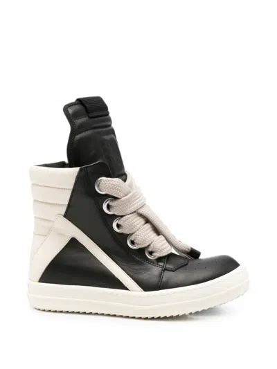 Rick Owens Geobasket Lace-up Sneakers In Black