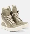 Rick Owens Geobasket Leather Sneaker In Green