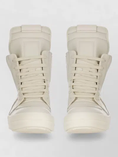 Rick Owens Geobasket Leather Suede High Top Sneakers In Neutral