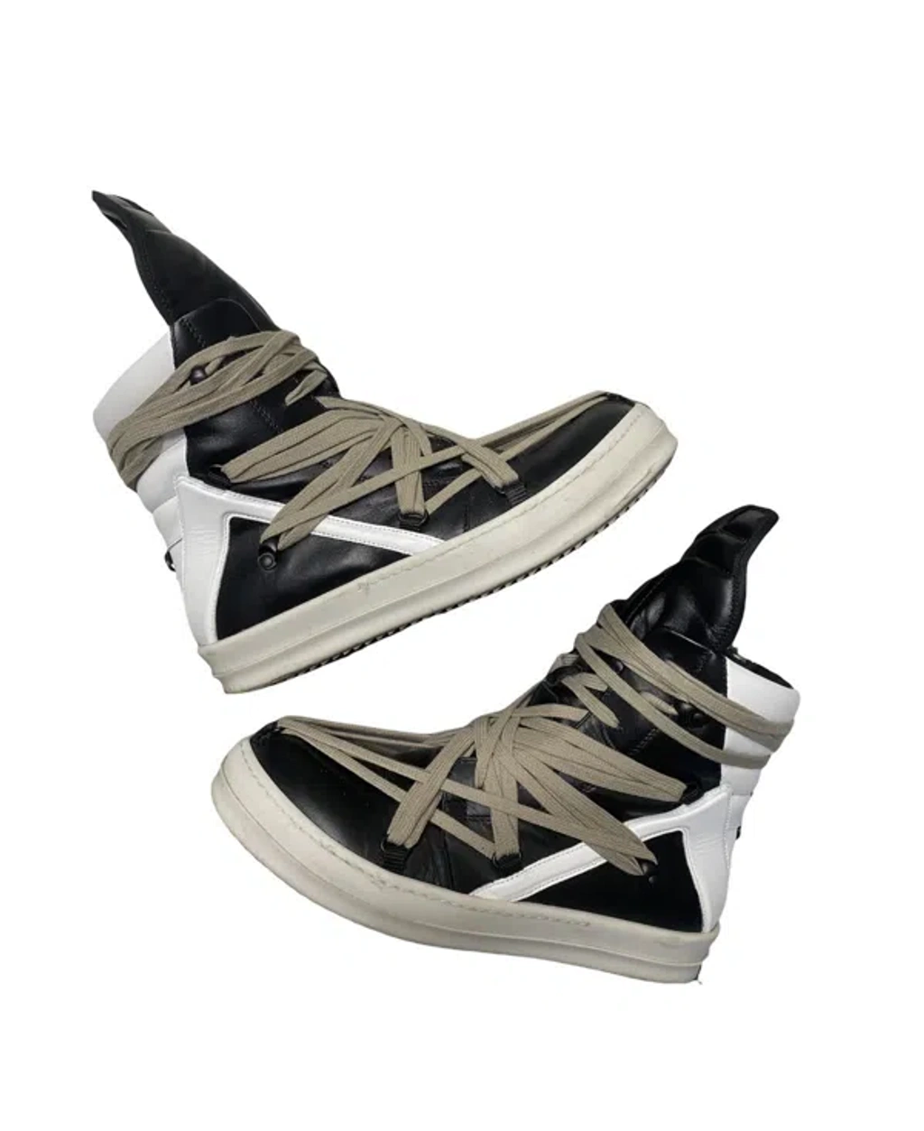Pre-owned Rick Owens Geobasket Megalace Shoes In Black | ModeSens