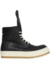 Rick Owens Geobasket Padded Leather High-top Sneakers In Black